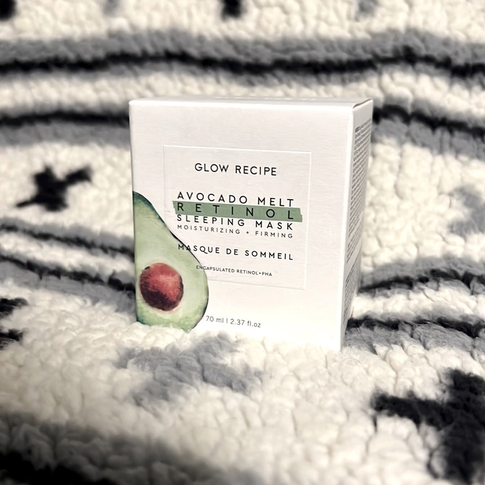 Glow recipe avacado melt retinol sleeping mask; moisturizing and firming